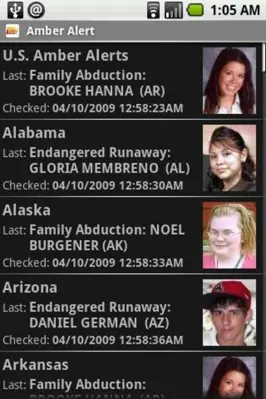 Amber Alert android App screenshot 1